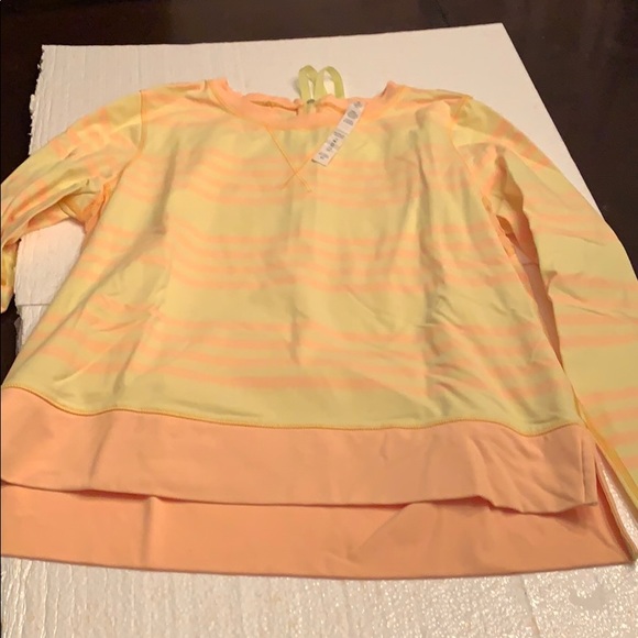 Lululemon yellow striped running top - Picture 1 of 4